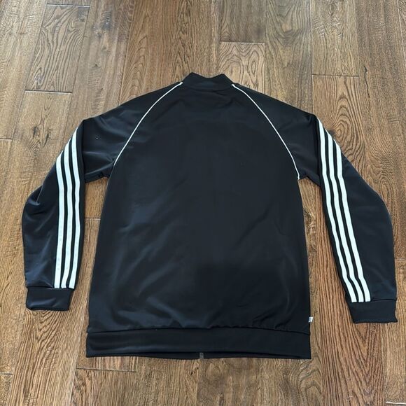 Adidas black zip up jacket. Sz YXL - Picture 3 of 4